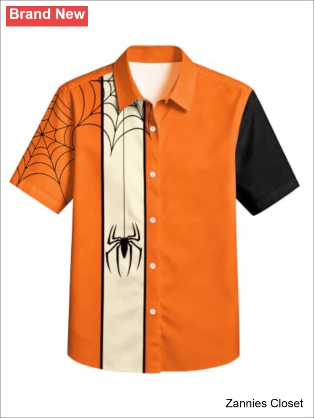 👻 Kids Halloween Button Down Shirt Ghost Pumpkin Short Sleeve Top Boys Girls